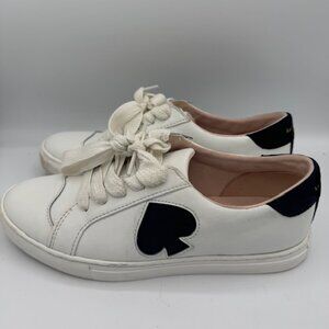 Kate Spade Fez Court White Leather Low Top Sneaker Size 8